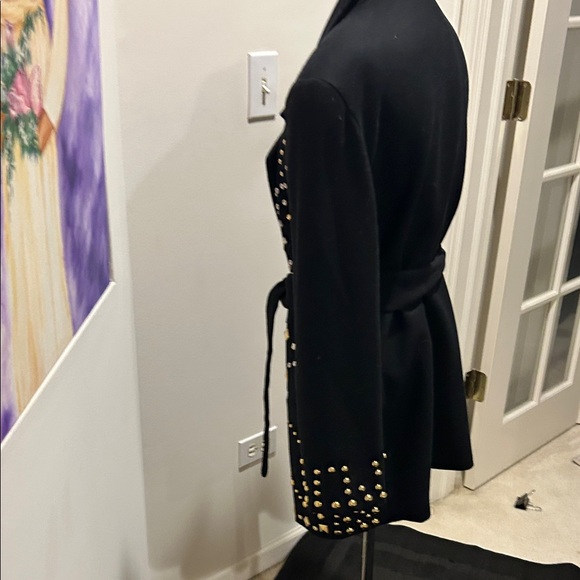 Elegant Black Studded Women's Blazer - Picture 6 of 9
